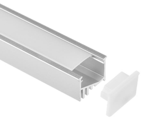 การอัดขึ้นรูปแถบ LED อะลูมิเนียมชุบอะโนไดซ์คู่ 21x12.5 มม. RoHS