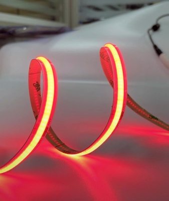 สีแดง LED COB เทป กาวในตัว IP20 24V 10W / M 512 Chips Red Cob แสงสว่าง