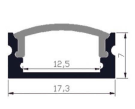 Milewood LED แสงสว่าง Aluminium Profile Aviation 6063 17.3x7mm