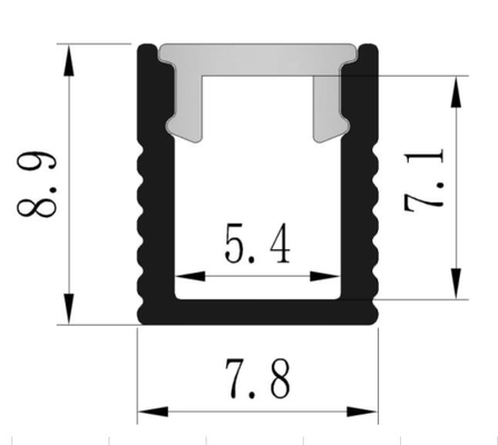 Anodized LED แสงสว่าง Aluminium Profile 7.8 X 8.9mm ช่องแถบนำแสง