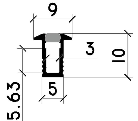 ช่องแสง UV แบบฝังเทป LED แบบฝังฝ้า 9 X 10mm