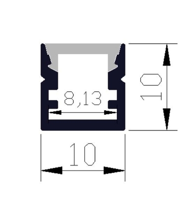 สารหน่วงไฟ LED แสงสว่าง Aluminium Profile 10 X 10mm Led Aluminium Channel