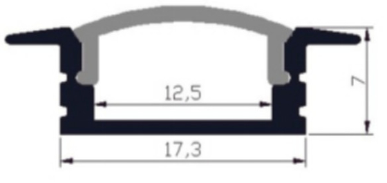 เทป LED แสงสว่าง Channel Aviation 6063 Aluminium 17.3 X 7mm OEM