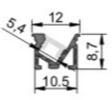 โปรไฟล์ไฟ LED แถบอลูมิเนียม Flush Mount 10.5 X 8.7mm RoHS